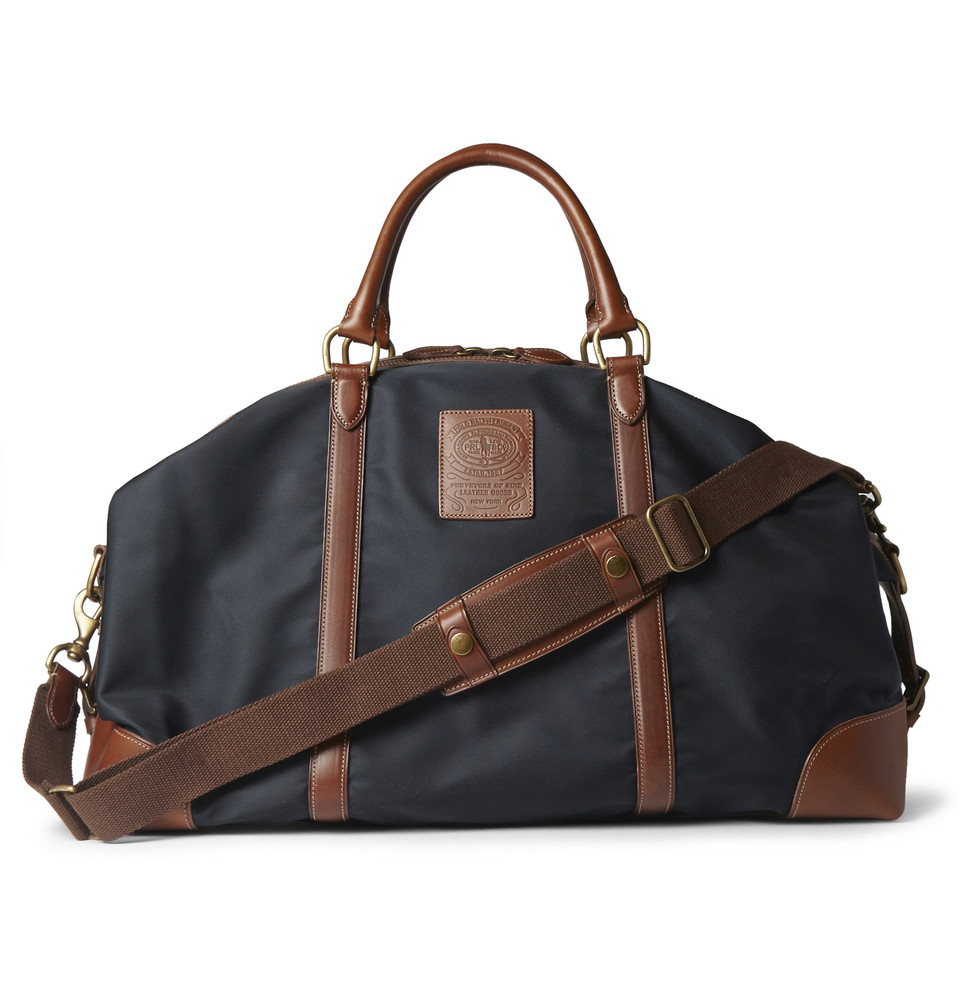 Polo Ralph Lauren Leather-Trimmed Canvas Holdall in Blue for Men - Lyst