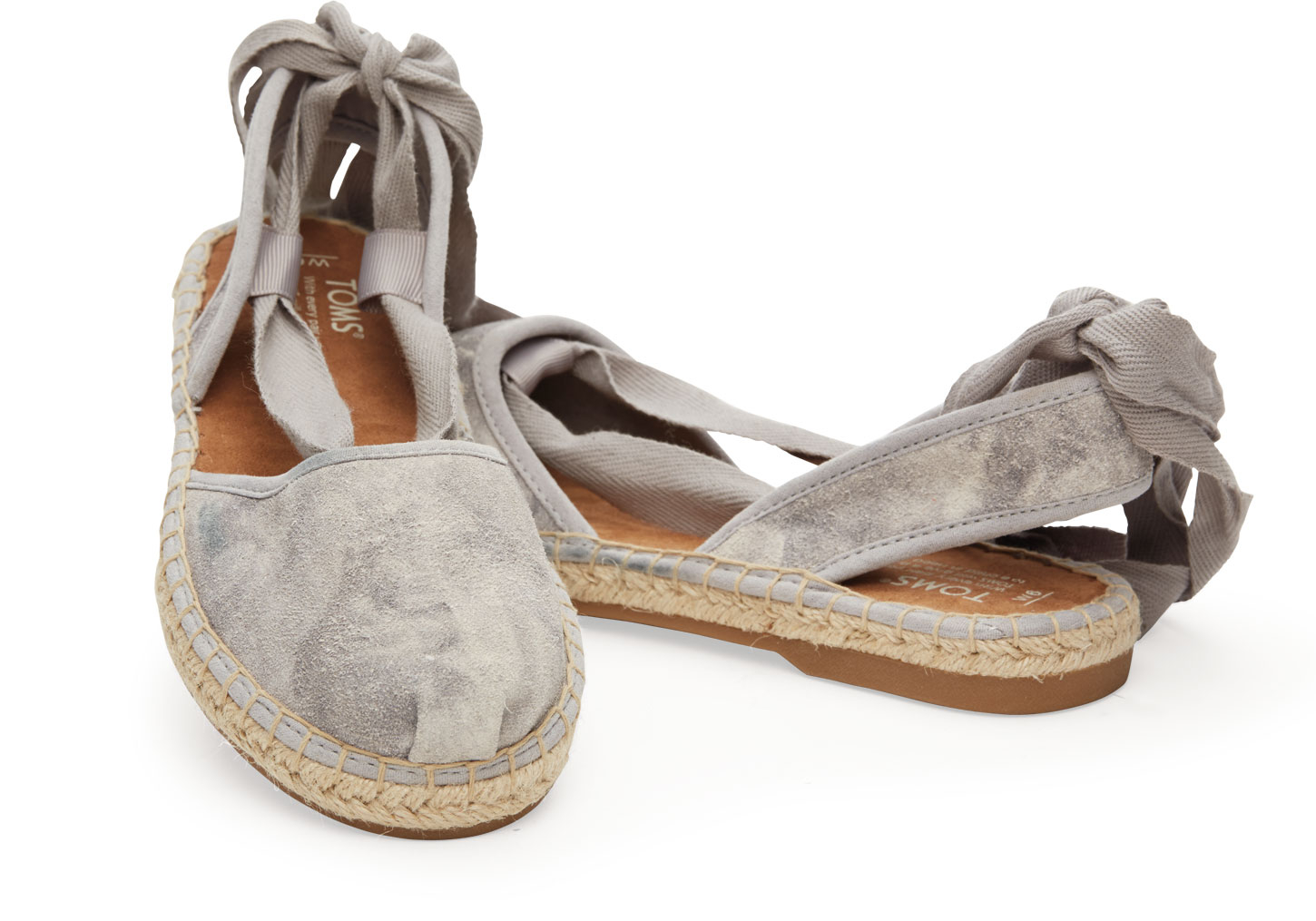 Toms Dove Grey Washed Suede Women'S Bella Espadrille in Gray | Lyst