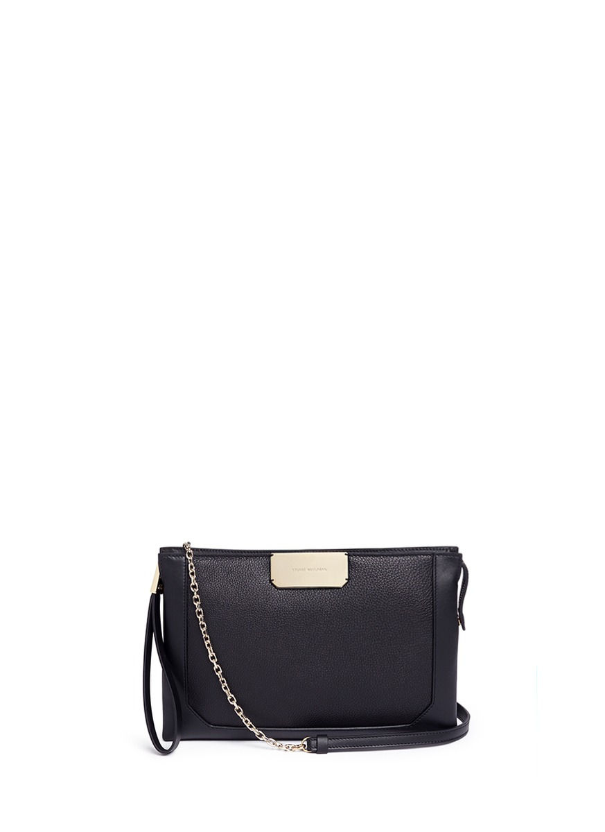 Eastside Leather Handbags Handbag Galleries Lyst Stuart Weitzman Eastside Pochette Leather Chain Crossbody