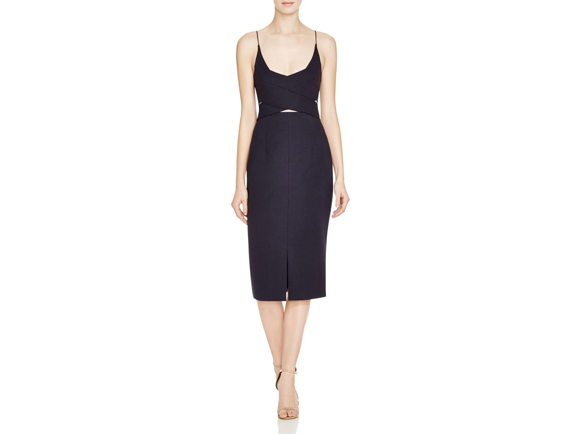mira ponte wrap dress