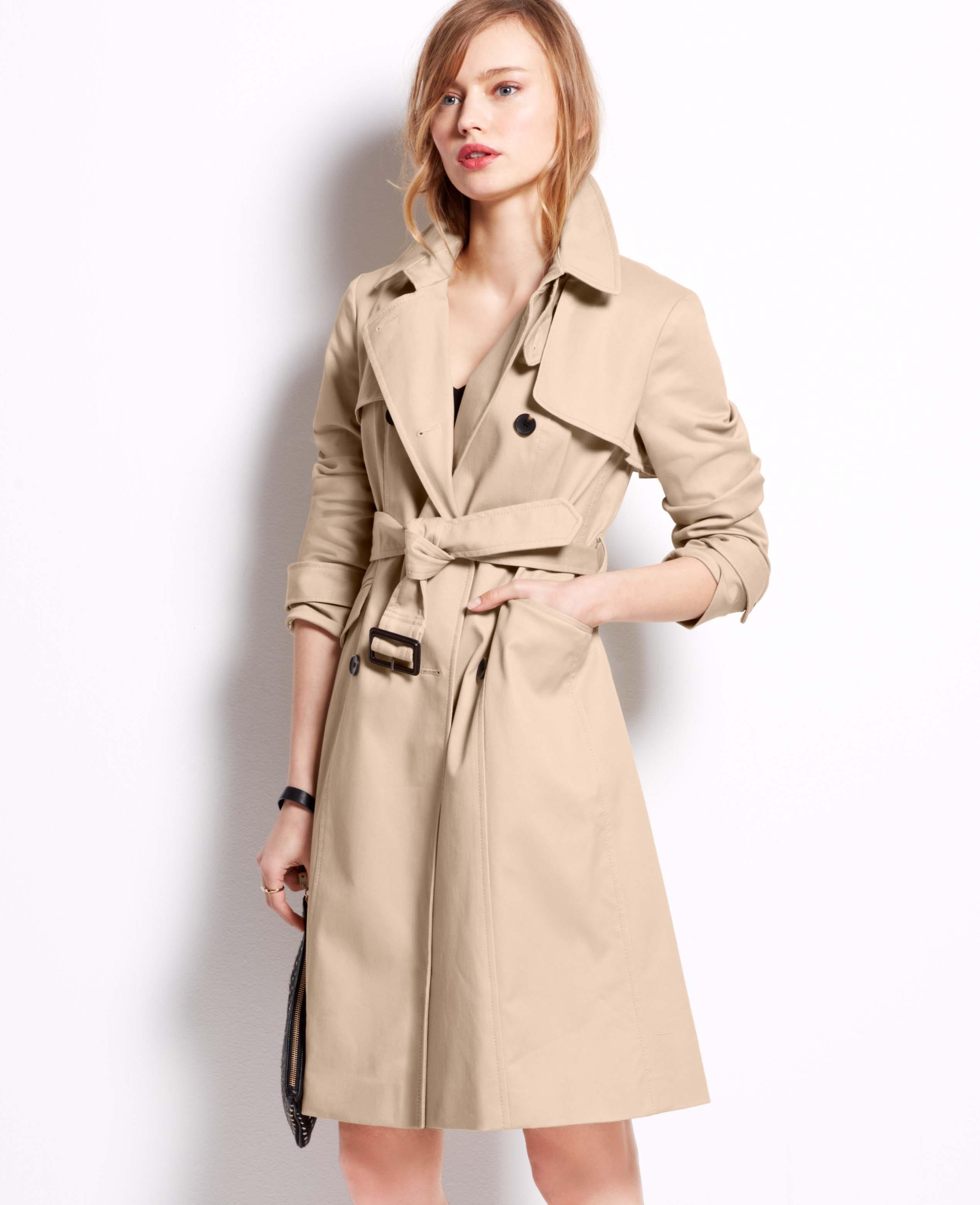 Ann taylor Timeless Trench Coat in Natural | Lyst