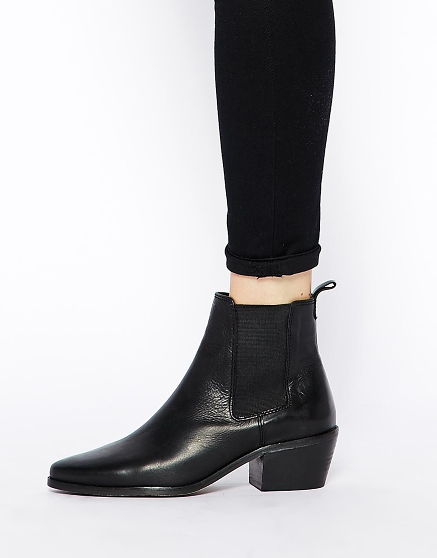 Dune Peetra Black Pointed Chelsea Boots in Black | Lyst