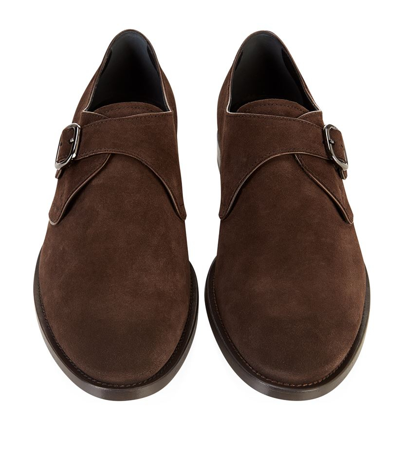 suede monk strap shoes