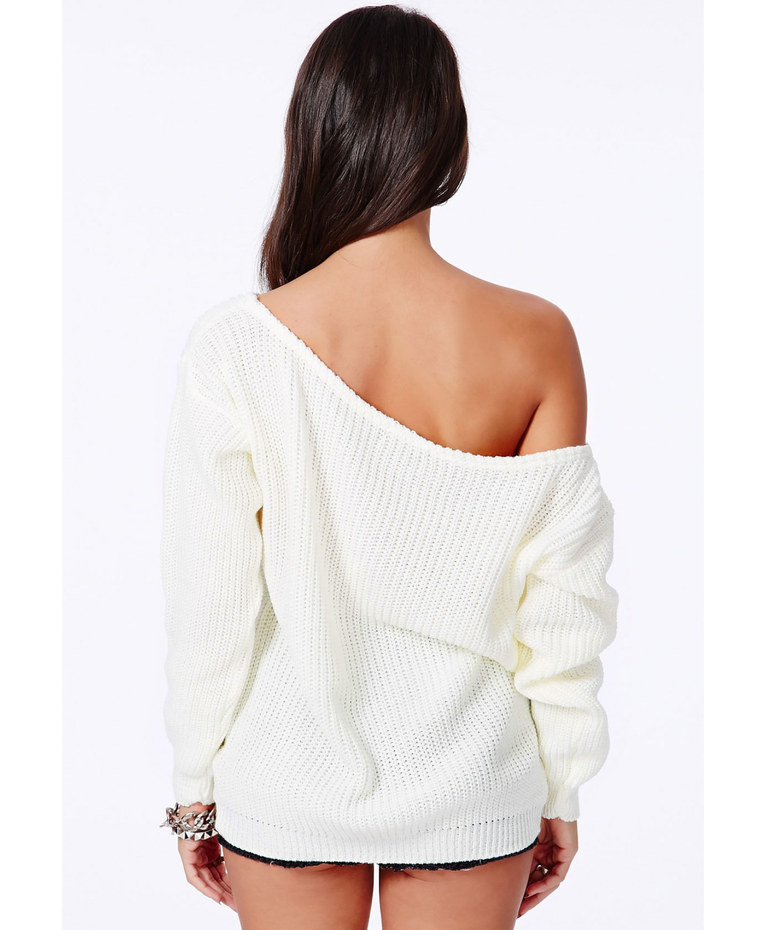 white one shoulder sweater