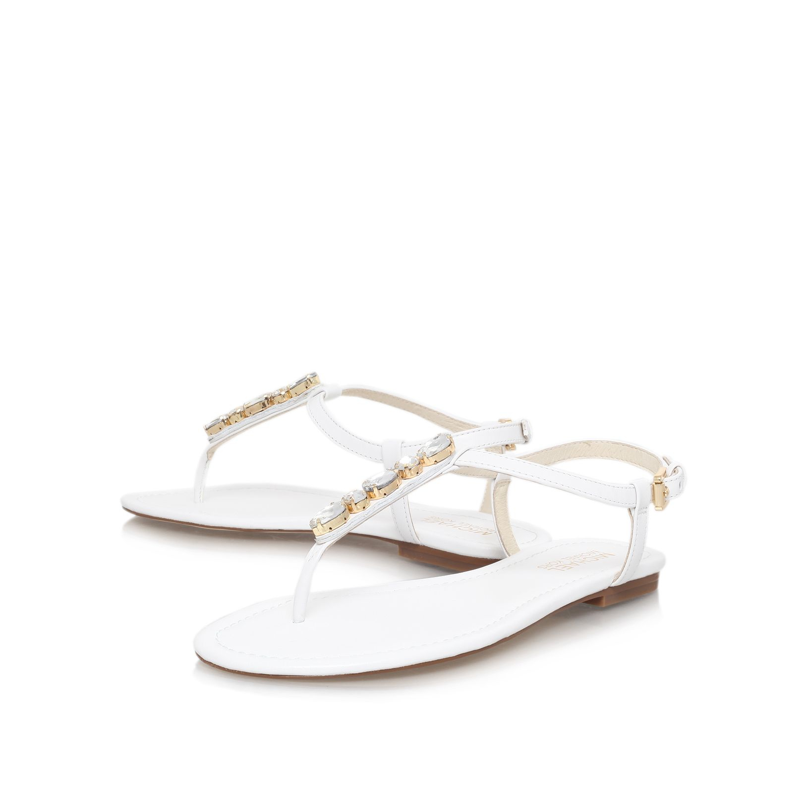 white embellished sandals michael kors flat flat embellished sandals in white white embellished sandals michael kors flat flat embellished sandals in white
