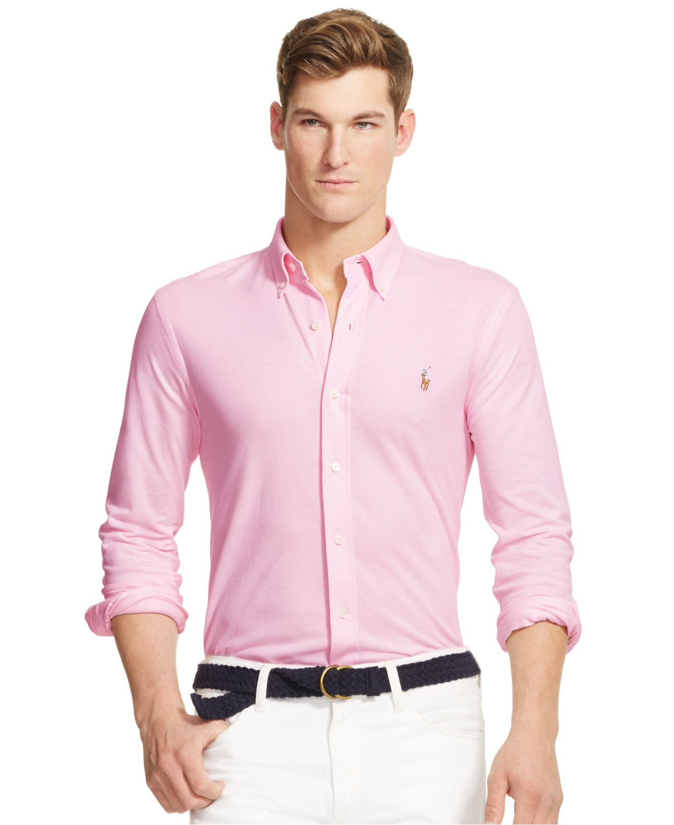 pink polo oxford shirt