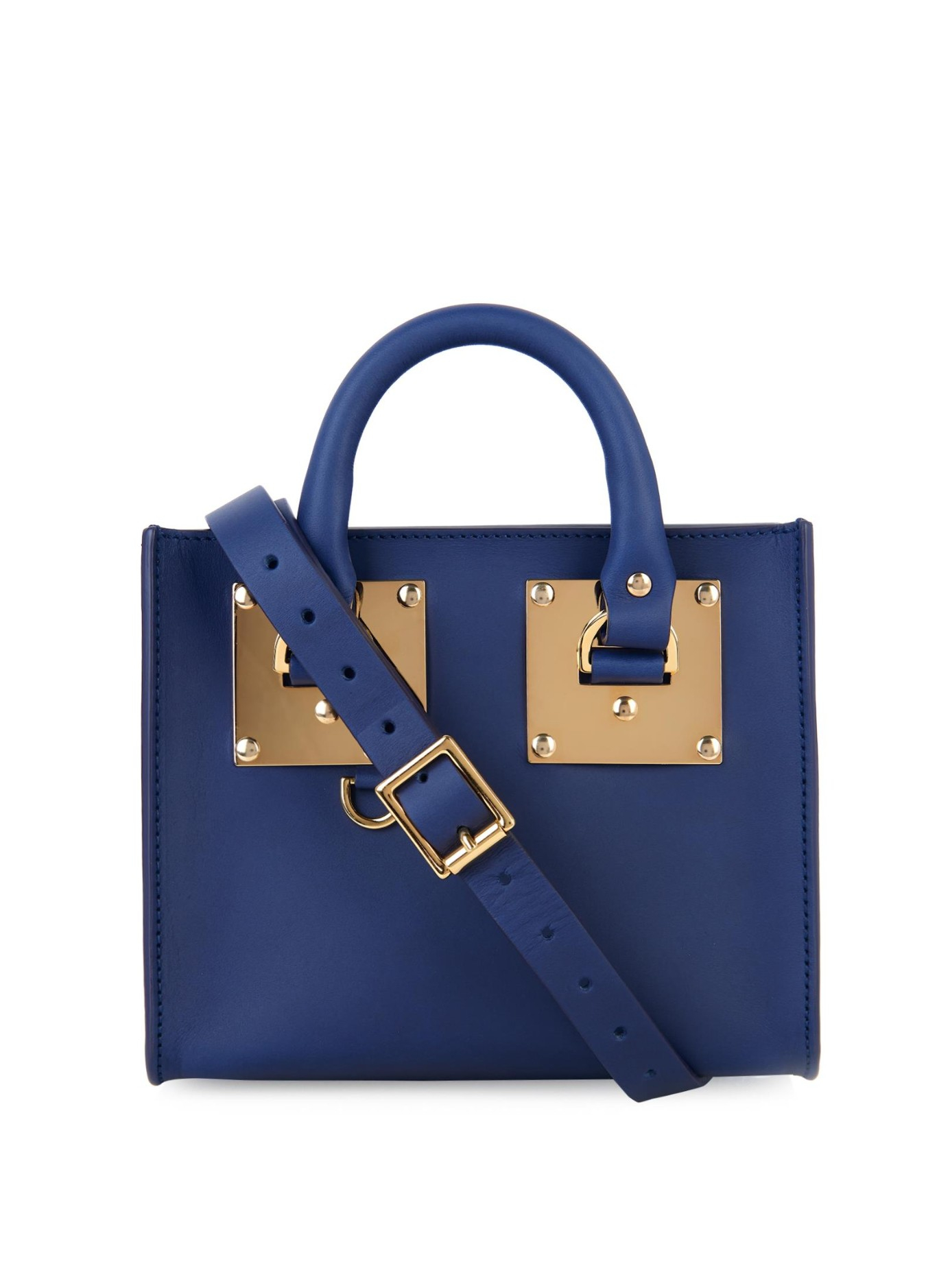 Sophie Hulme Box Albion Leather Cross-Body Bag in Blue | Lyst