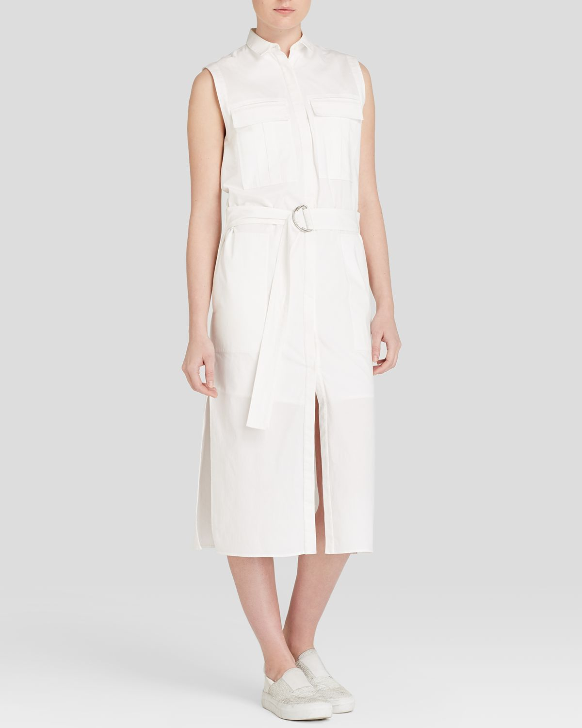 helmut lang white shirt dress