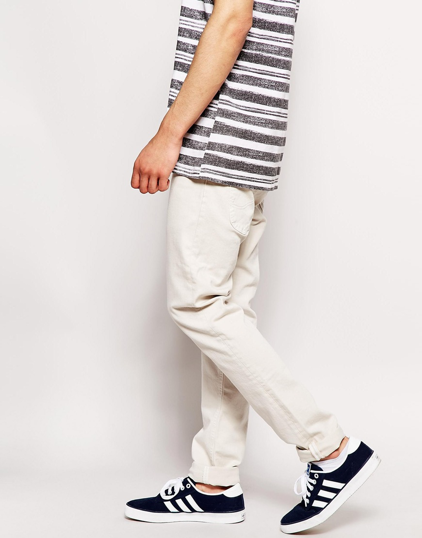 Lyst Lee Jeans Jeans Luke Skinny Fit White Light in Natural for Men