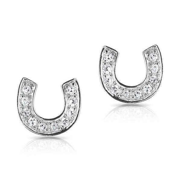 Lyst Anne Sisteron 14kt White Gold Diamond Mini Horseshoe Stud