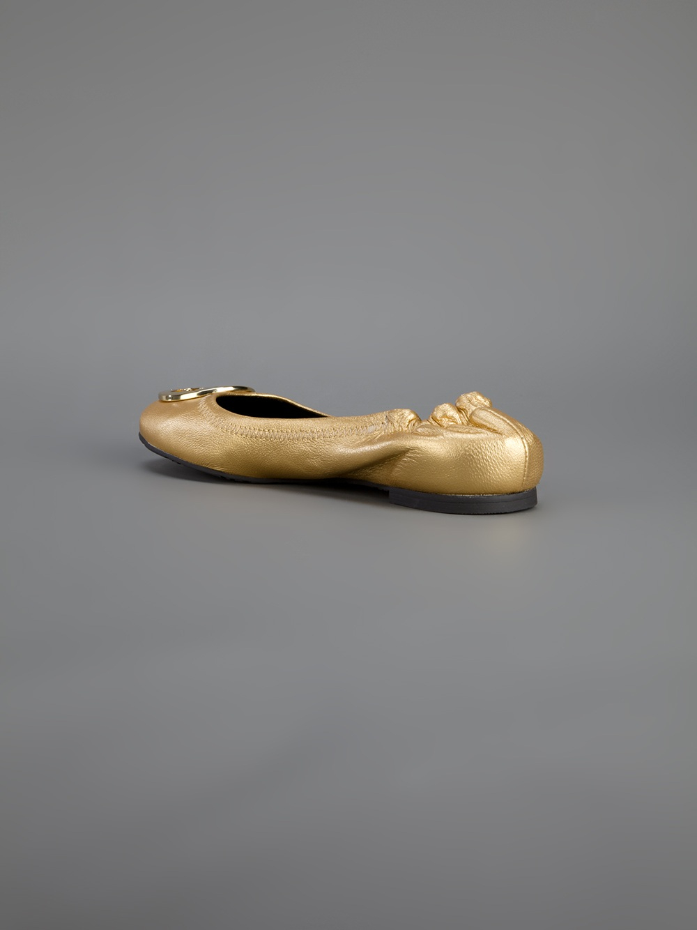 tory burch metallic reva ballet flat silver