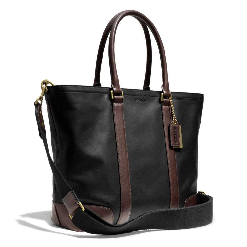 COACH Bleecker Business Tote in Harness Leather in Brown for Men - Lyst