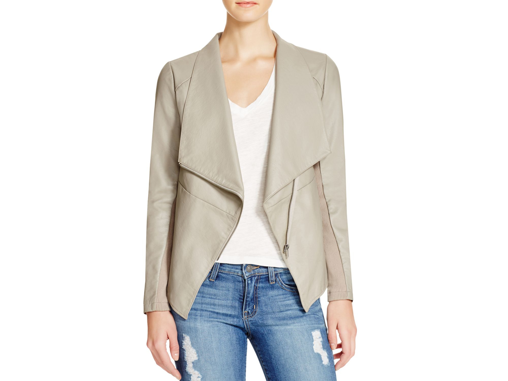 Bb Dakota Murphy Faux Leather Jacket In Toffee Gray Lyst