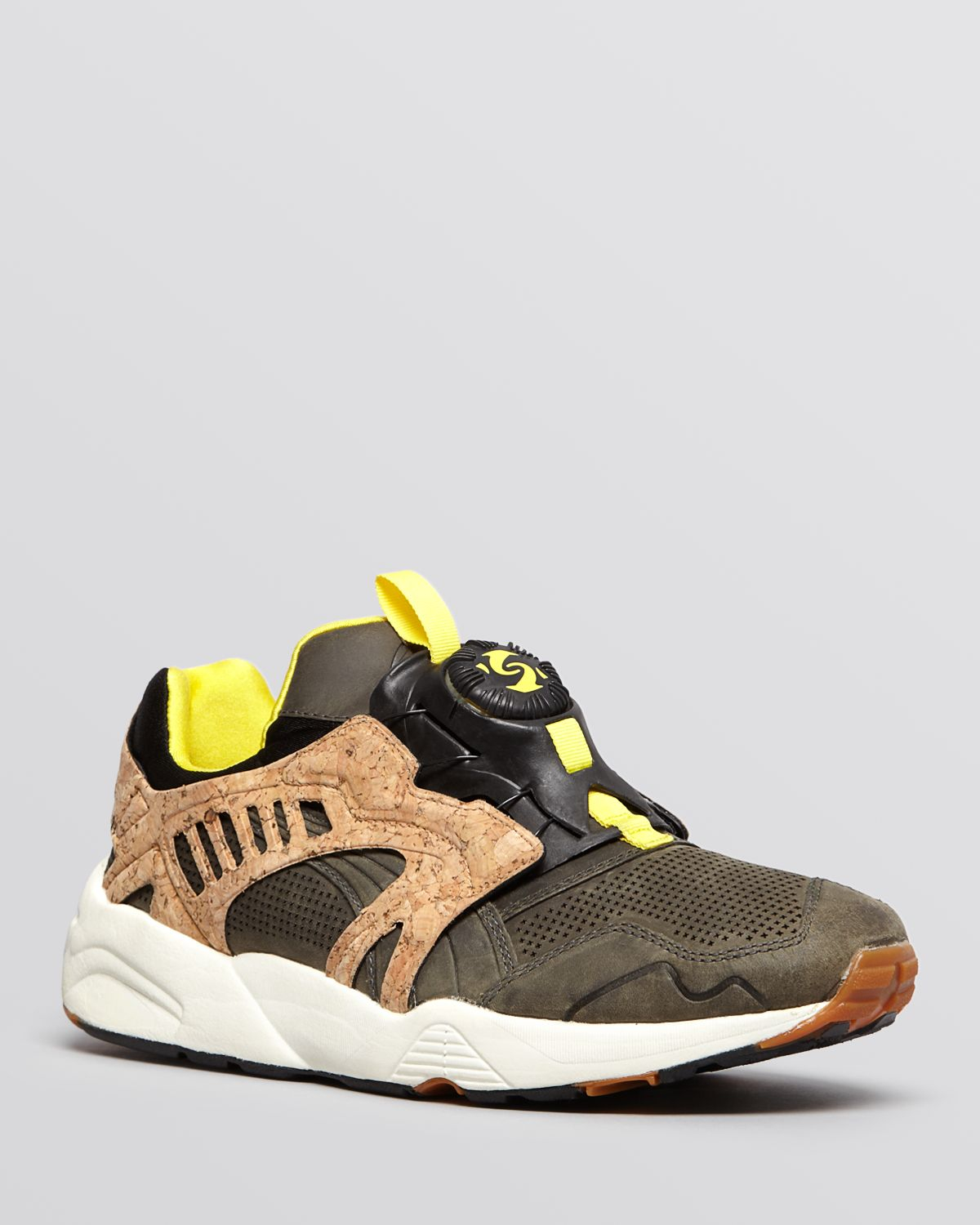 PUMA Leather Disc Cage Lux Cork Sneakers in Green for Men - Lyst