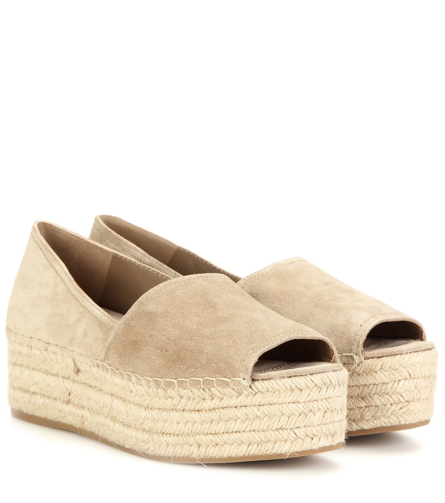 suede peep toe espadrilles