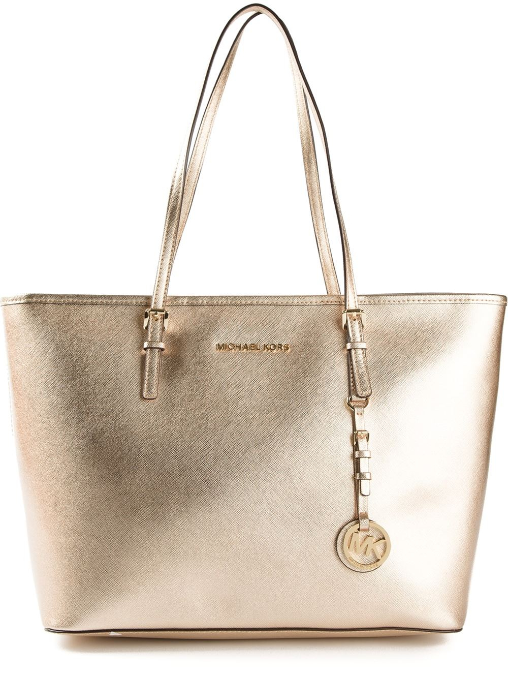 Michael michael kors &#39;jet Set Travel&#39; Tote Bag in Gold (metallic) | Lyst