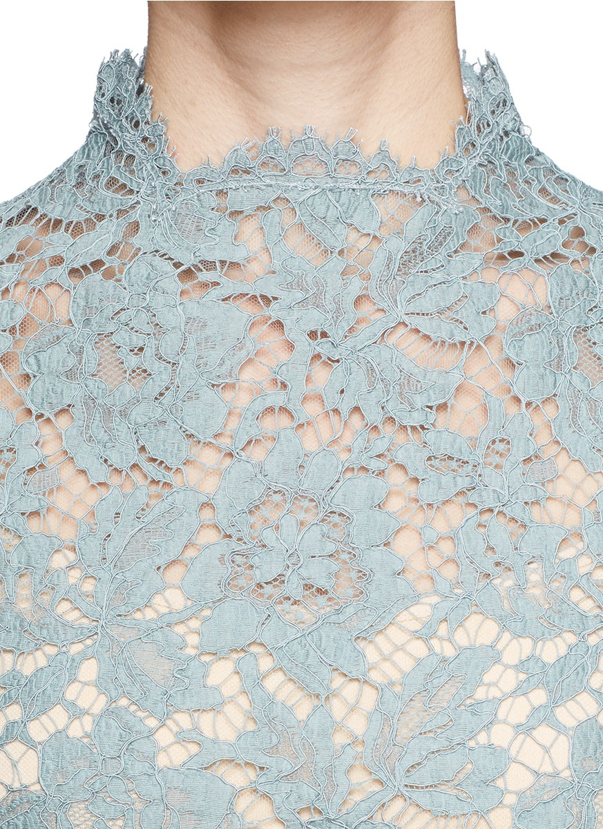 Valentino Guipure Lace Top in Blue - Lyst