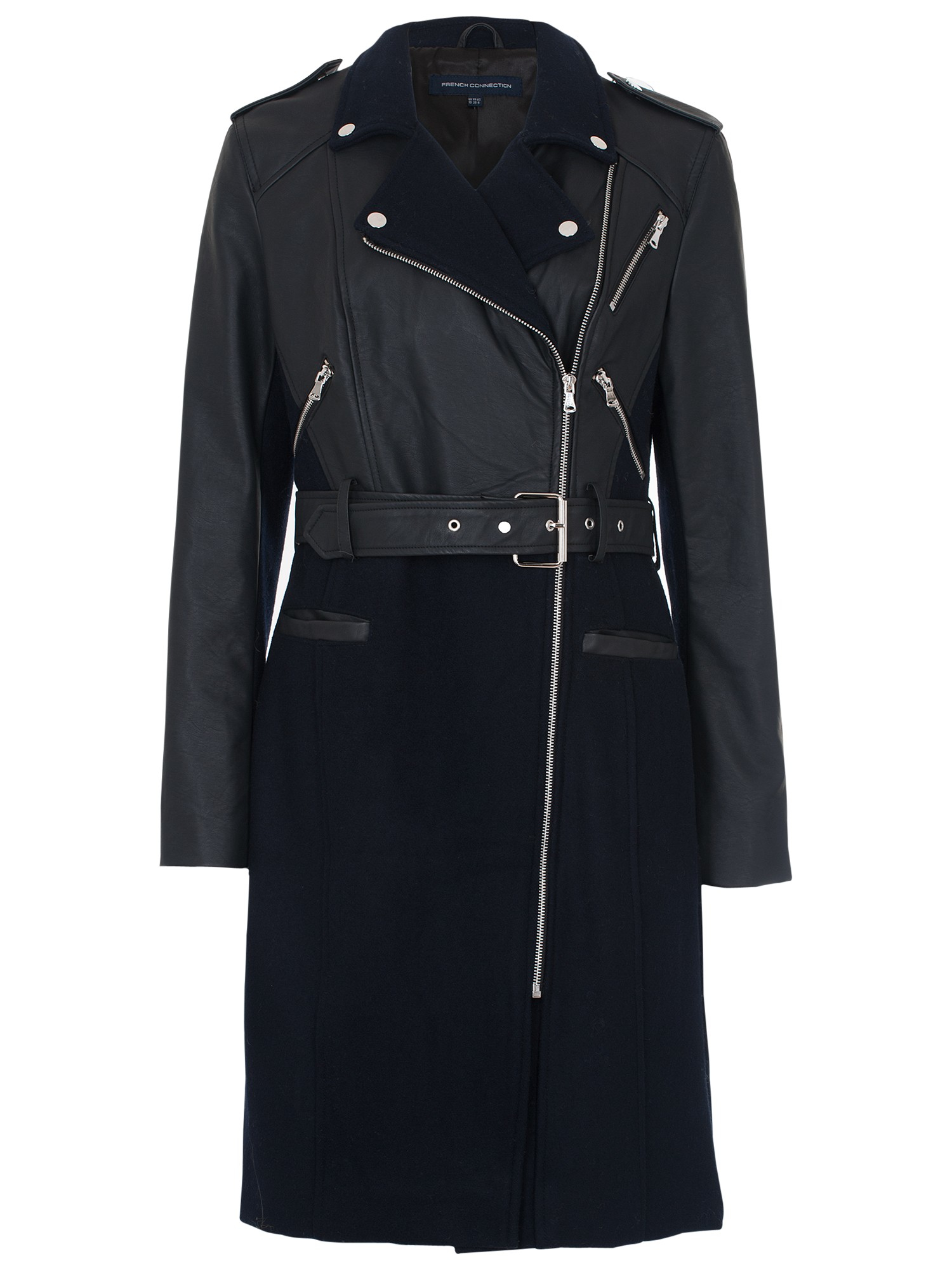 French Connection Idol Belted Trench Coat in Black - Lyst