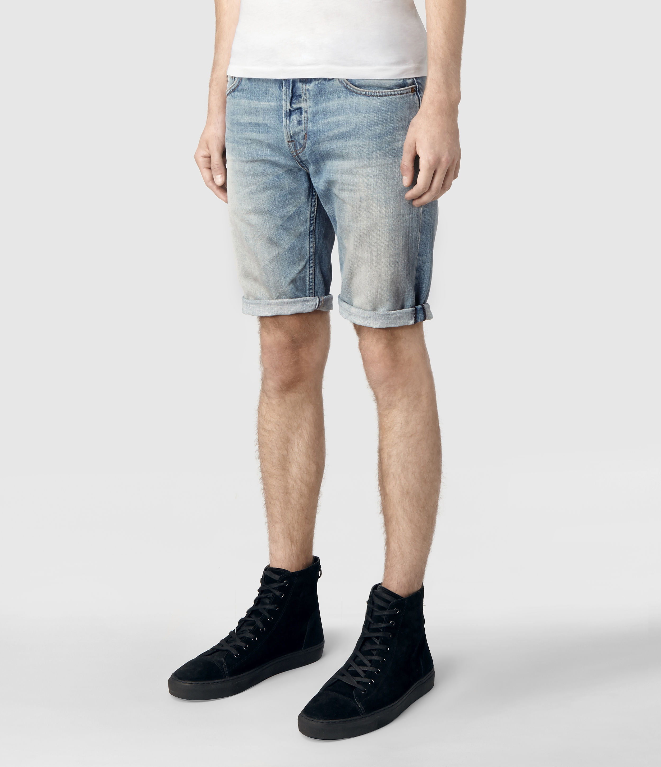 all saints denim shorts