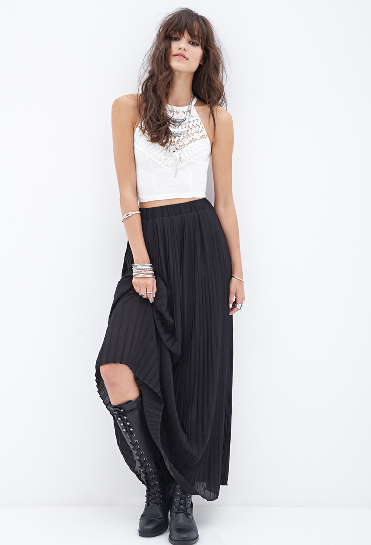 zumeet s maxi skirt pleated chiffon skirt black zumeet forever 21 pleated chiffon maxi skirt in black lyst zumeet s maxi skirt pleated chiffon skirt black zumeet forever 21 pleated chiffon maxi skirt in black lyst