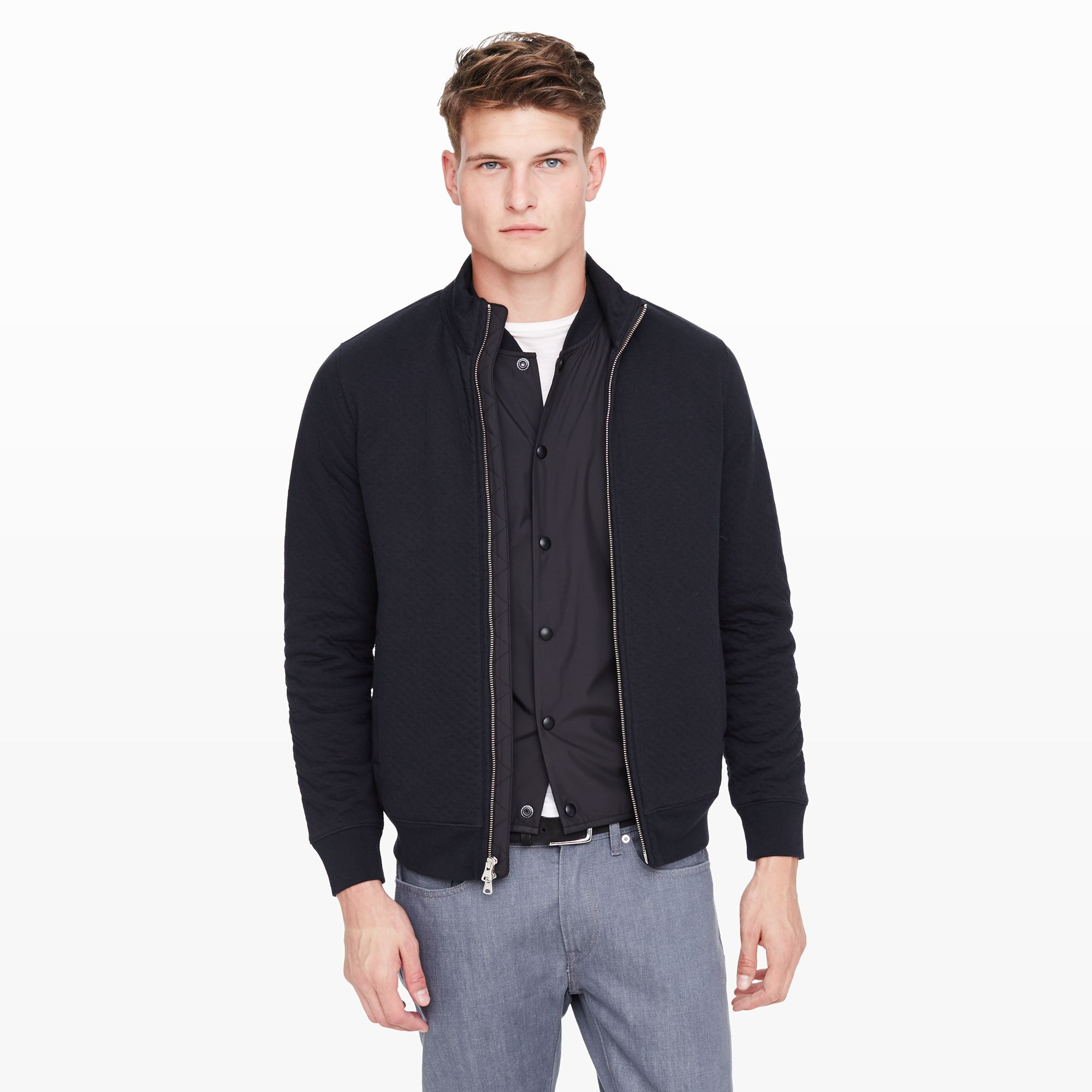 Club monaco Nylon NeedlePunch Jacket in Black for Men (Soot Black) Lyst
