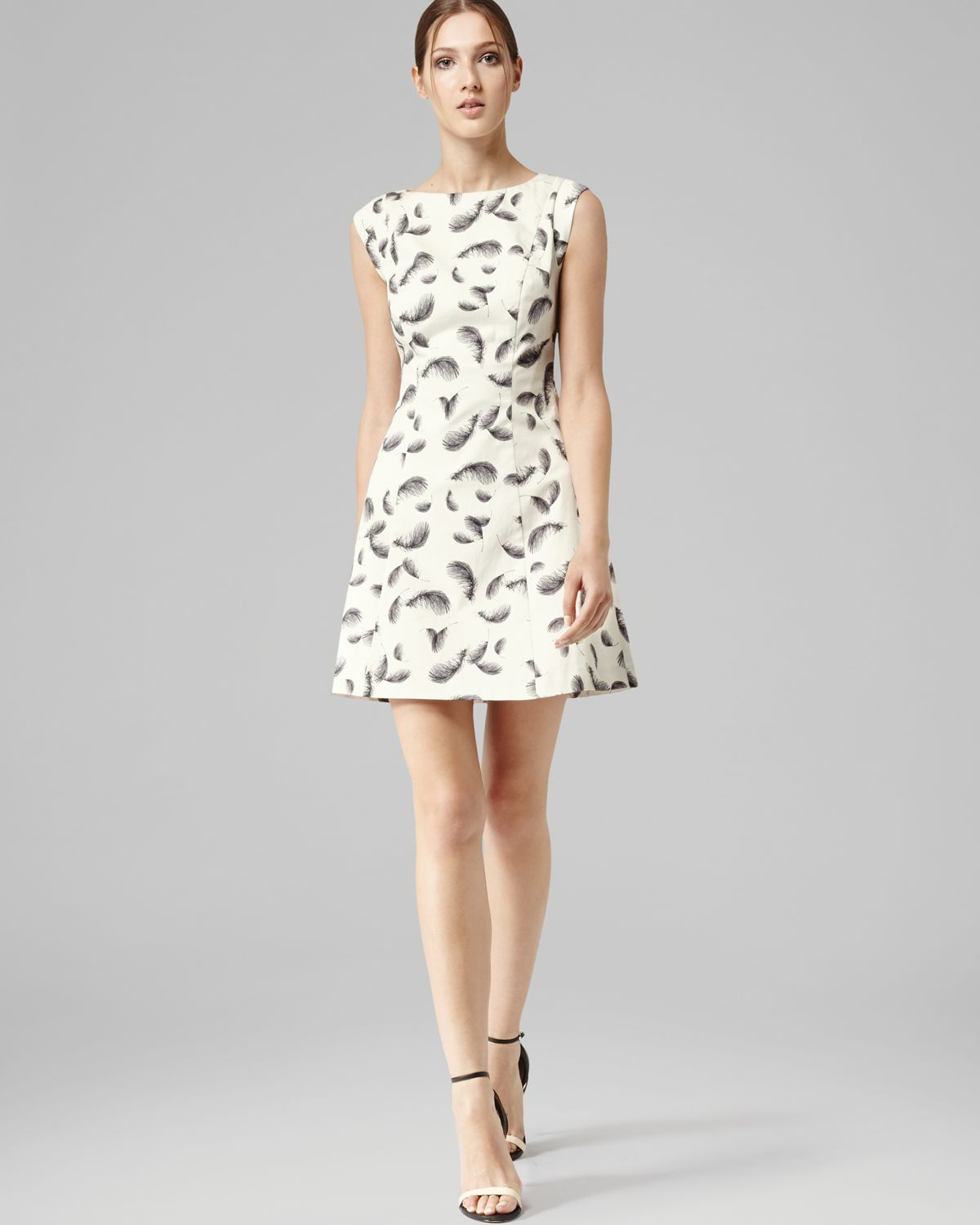 reiss feather print dress