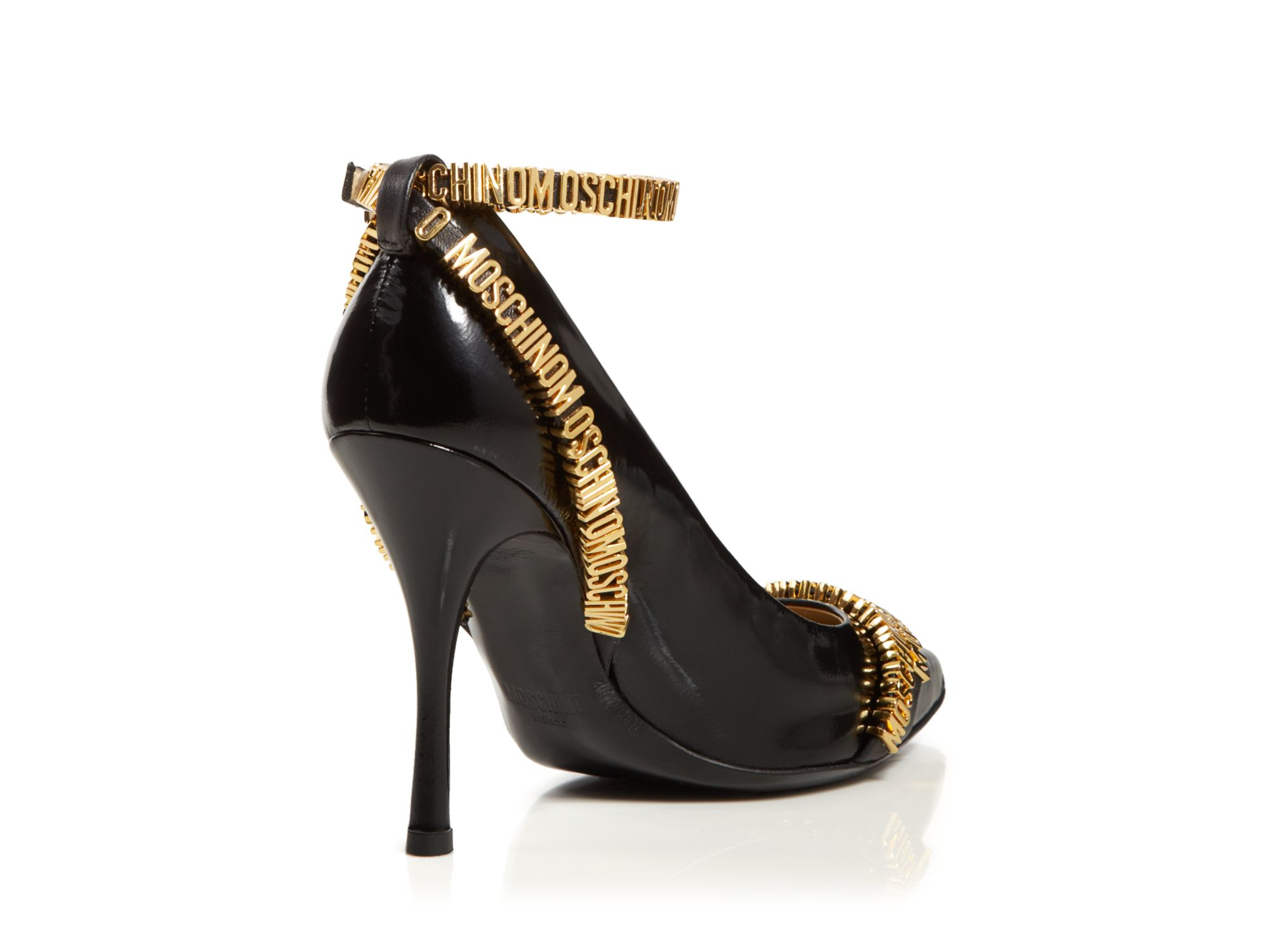 moschino logo heels