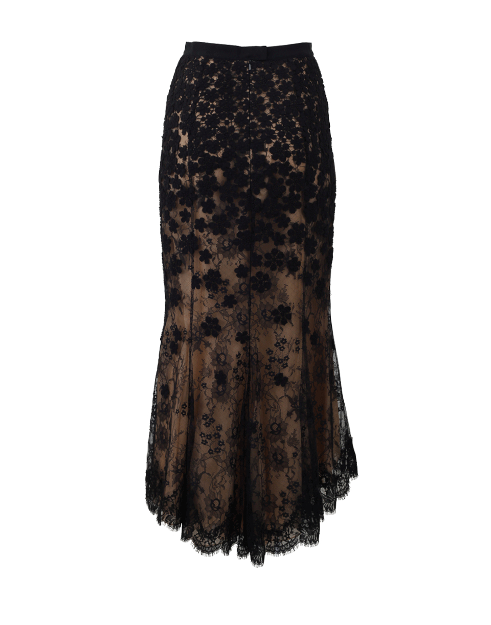 Oscar de la renta High-low Lace Skirt in Black | Lyst