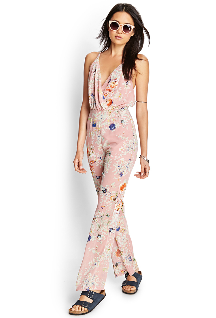 Forever 21 Retro Floral Jumpsuit in Pink Lyst