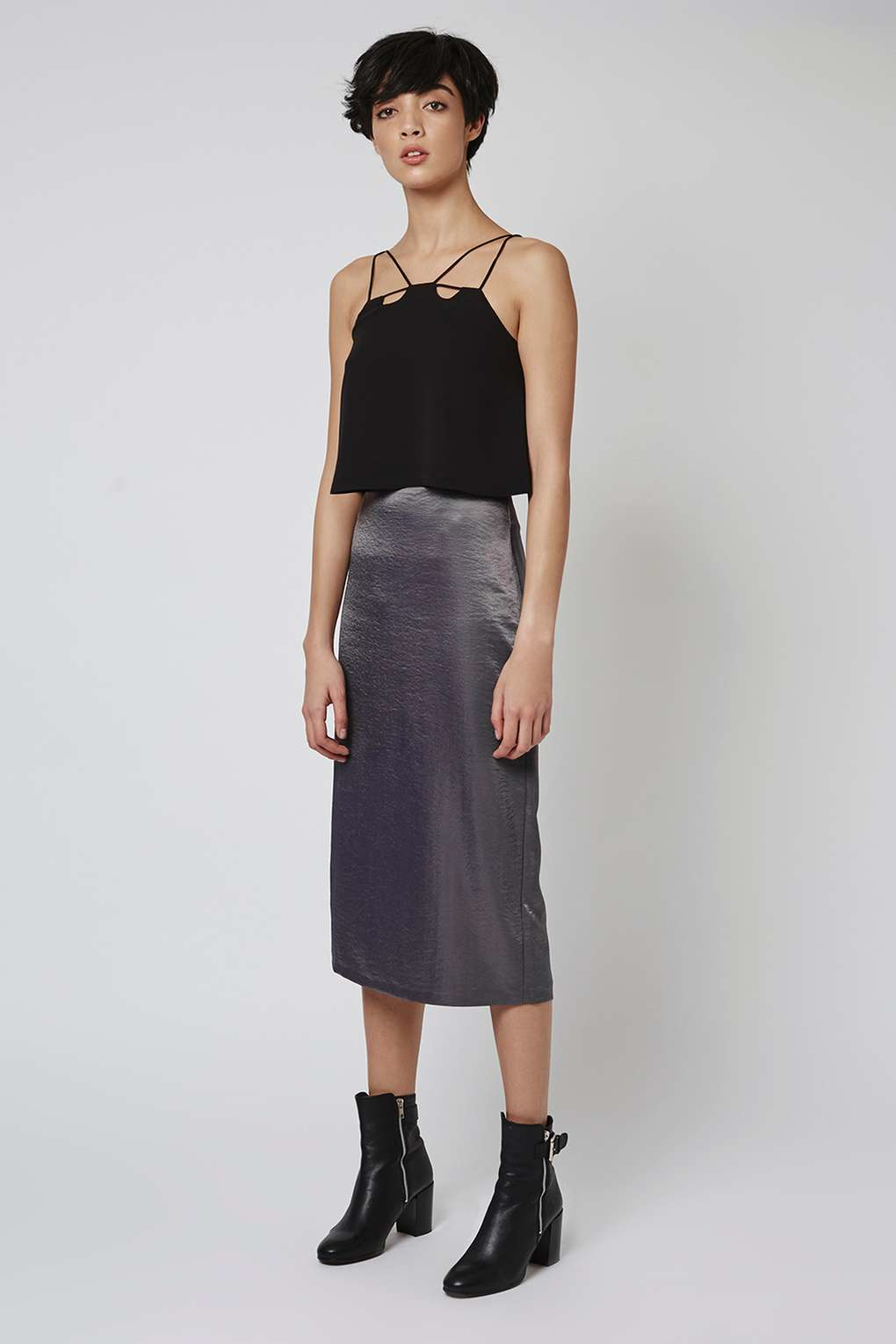 topshop satin slip skirt