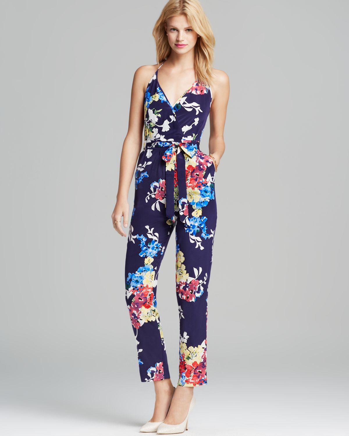 floral silk jumpsuit