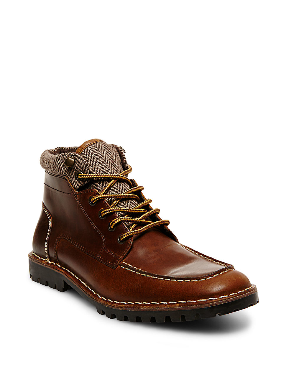 Steve Madden Nickname Leather Boots in Cognac (Brown) for