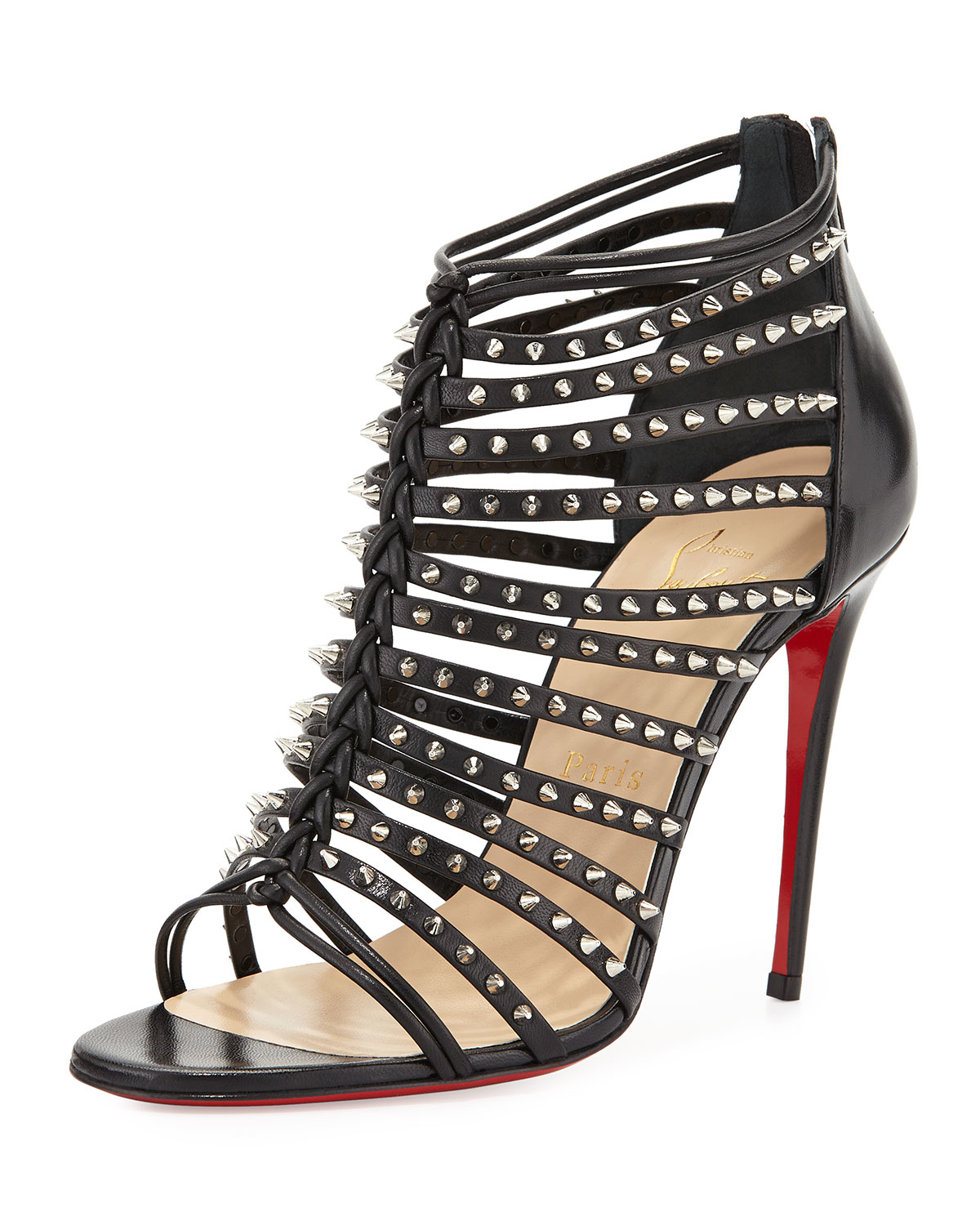 so me spike red sole sandals nude