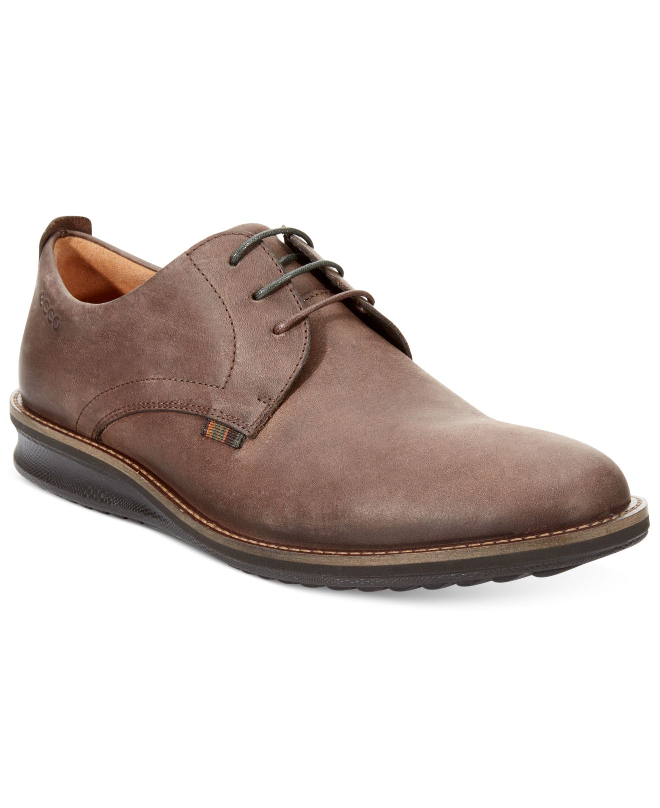 Ecco Contoured PlainToe Oxfords in Coffee (Brown) for Men