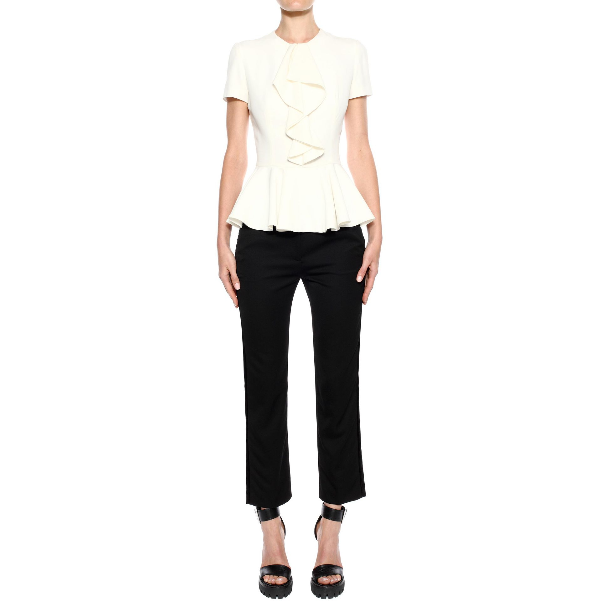 Alexander McQueen Ruffle Peplum Top in 