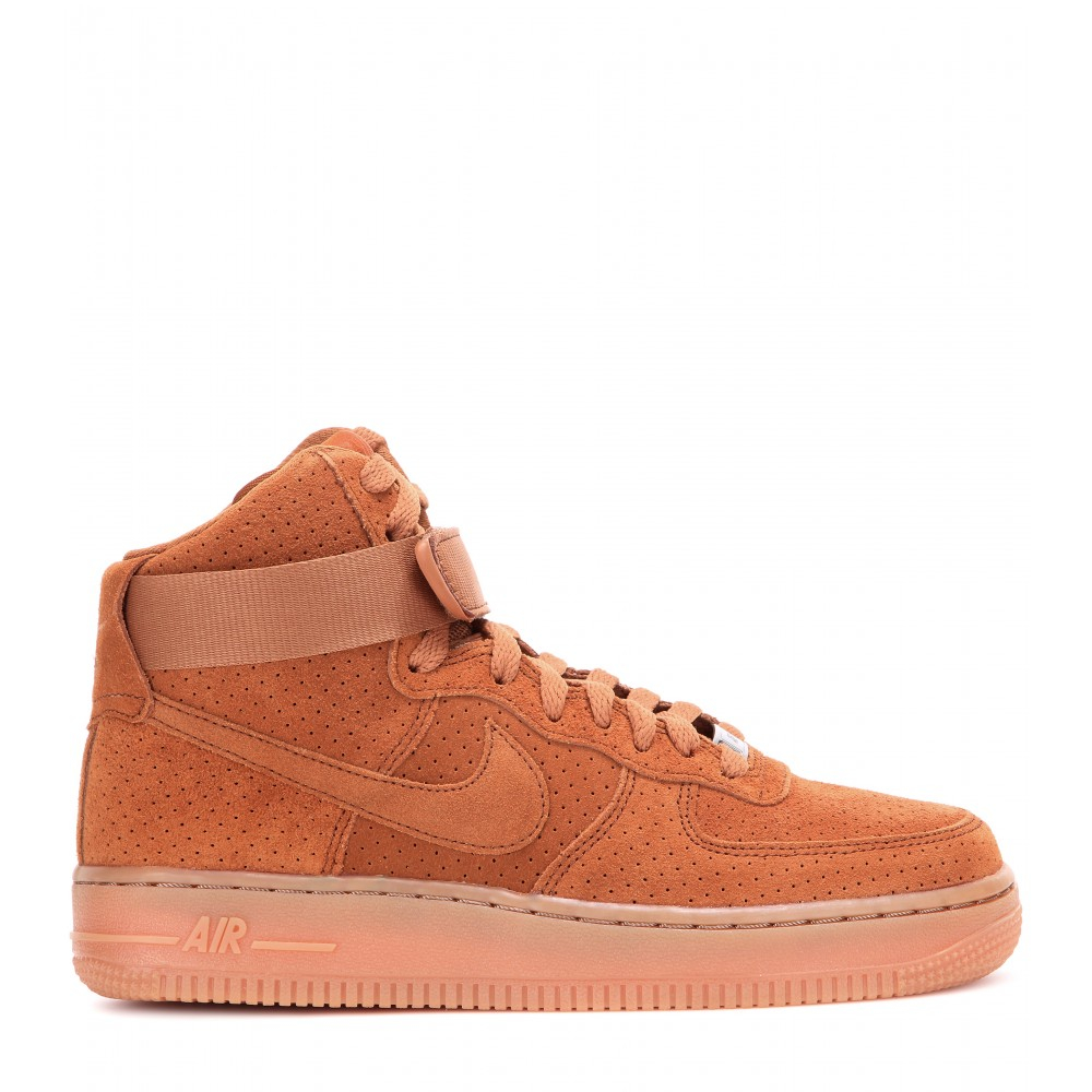 Nike Air Force 1 Suede High-top Sneakers in Brown | Lyst