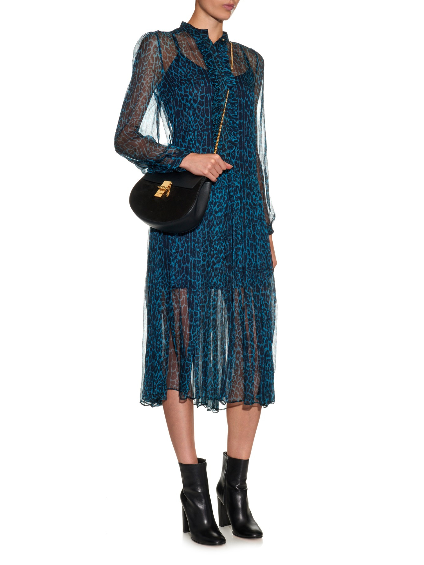 chloe imitation bags - Chlo Drew Small Leather And Suede Cross-body Bag in Black | Lyst