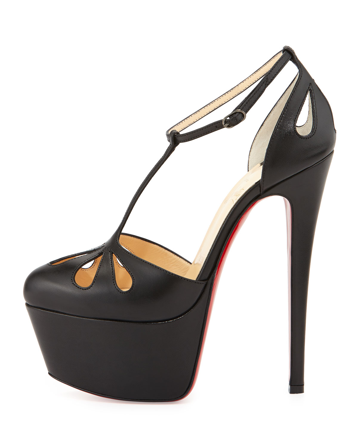 t strap platform pumps