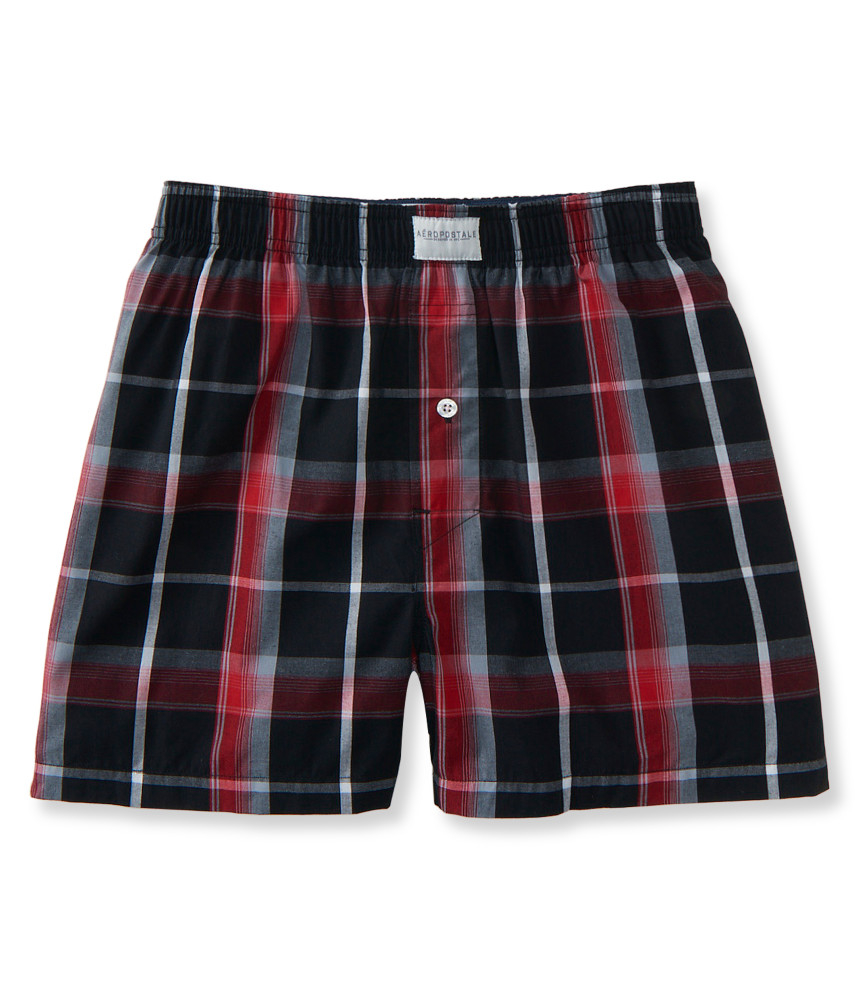 Aéropostale Plaid Woven Boxers in Black for Men Lyst