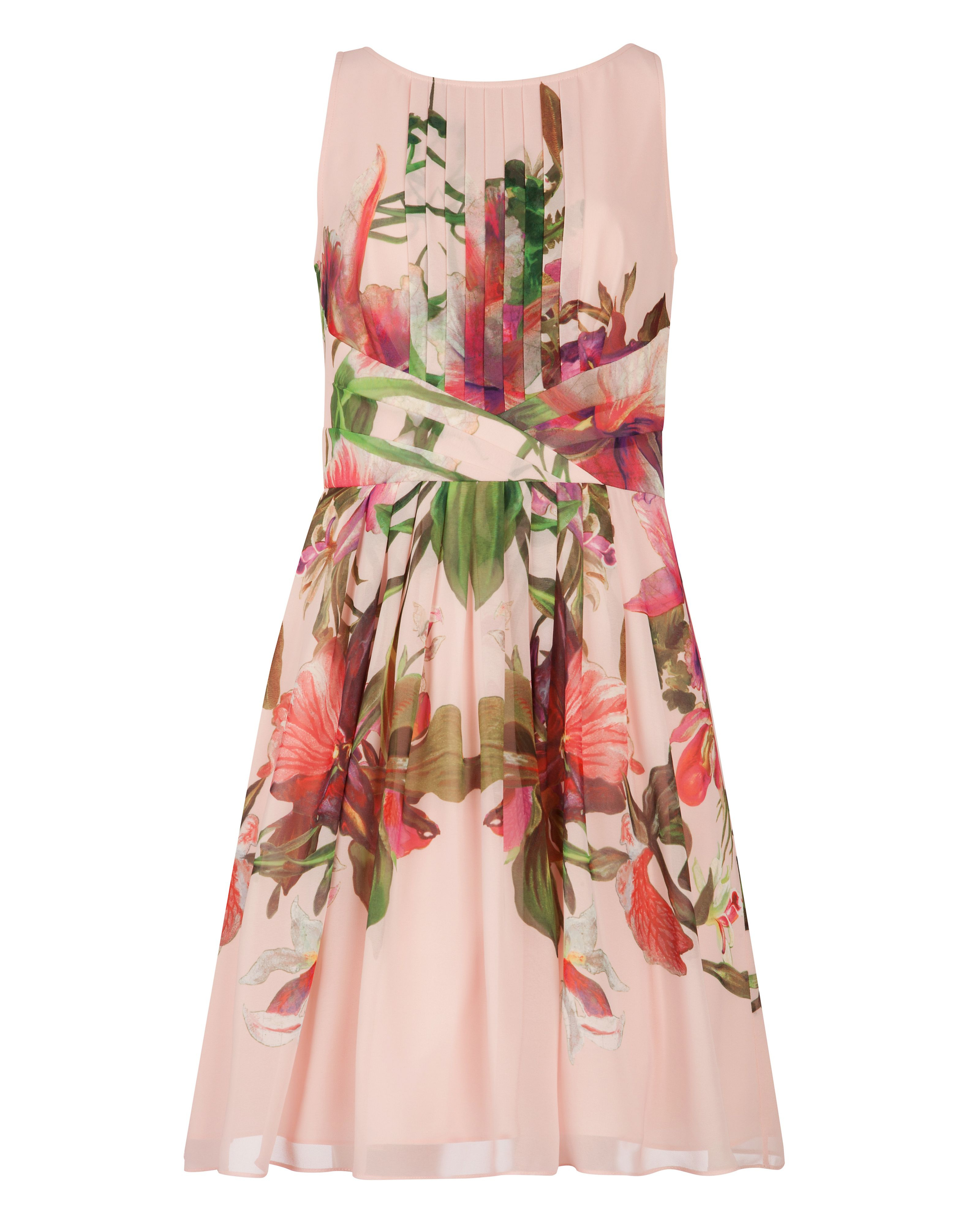 Ted baker Carlii Symmetrical Orchid Floral Dress in Pink | Lyst