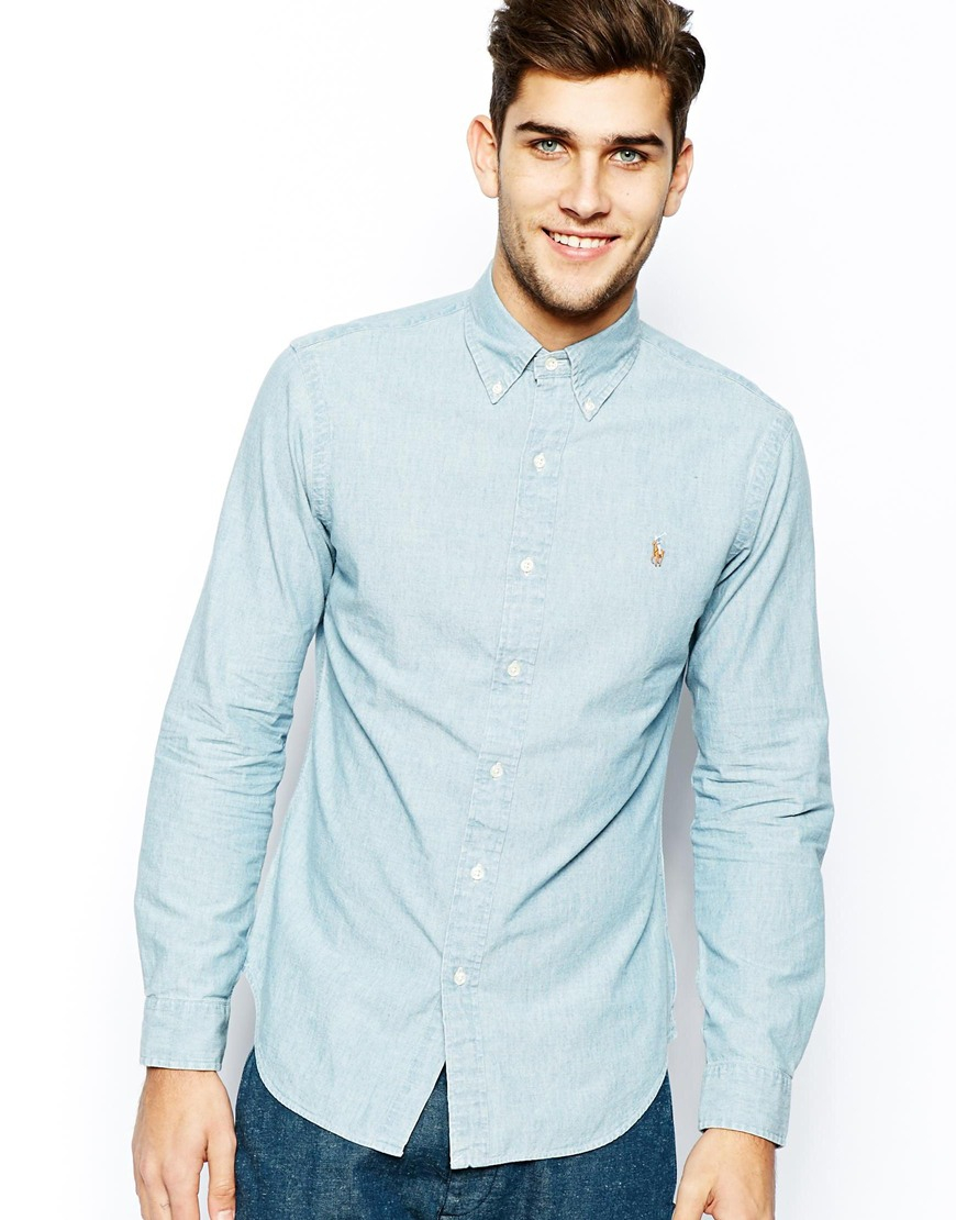 polo ralph lauren slim fit chambray shirt