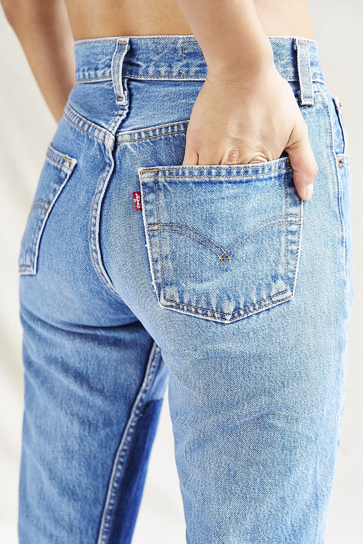 Urban Renewal Recycled Denim Panel Patch Jean in Blue | Lyst