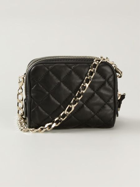 Moncler Small Quilted-leather Shoulder Bag in Black
