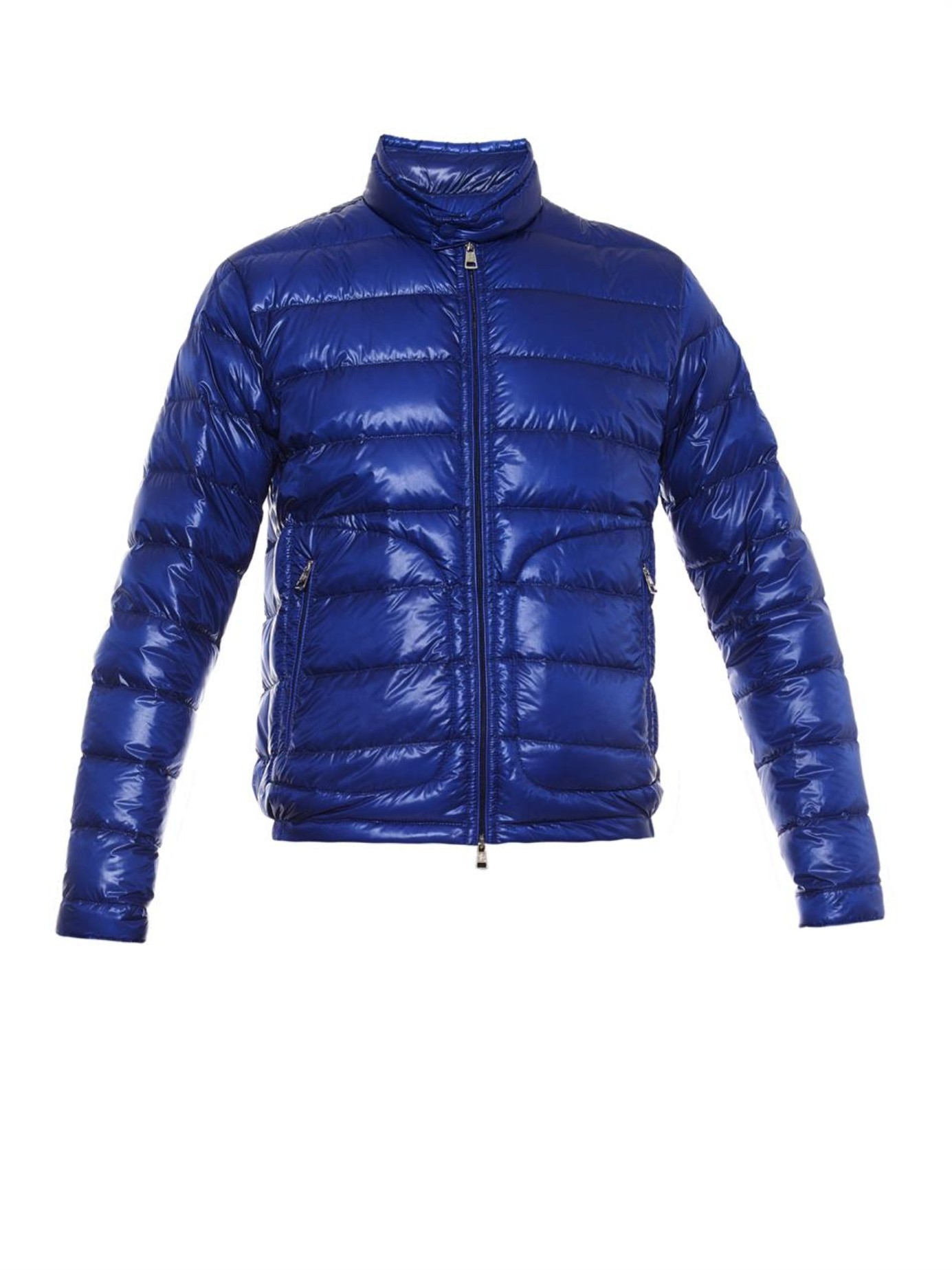 Moncler Acorus Giubbotto Quilted Down Jacket in Blue for Men | Lyst