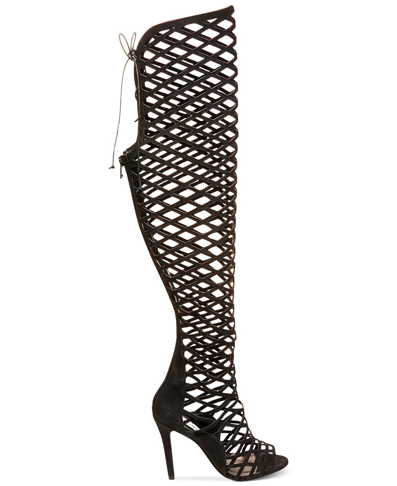 Steve Madden Women s Silk Caged Boots in Black Lyst