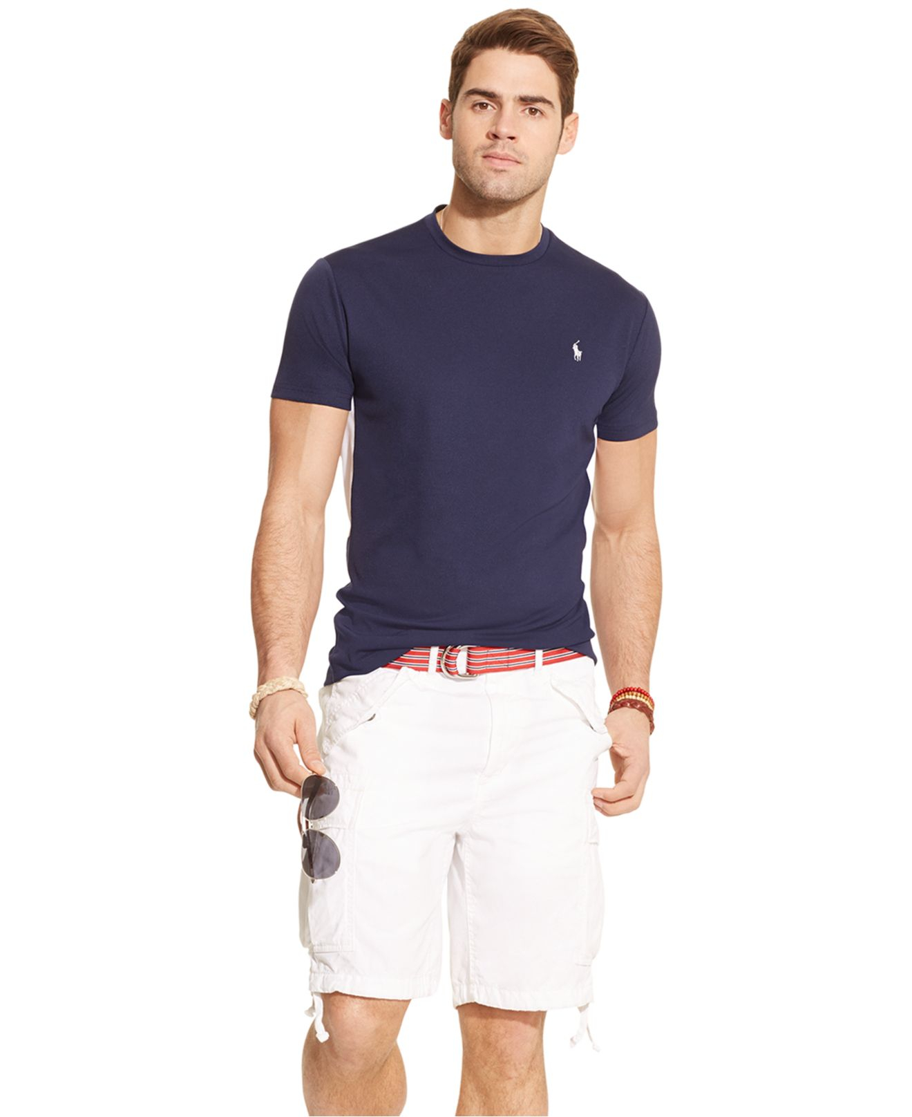 Polo Ralph Lauren Performance Jersey Crewneck T-shirt in French Navy ...