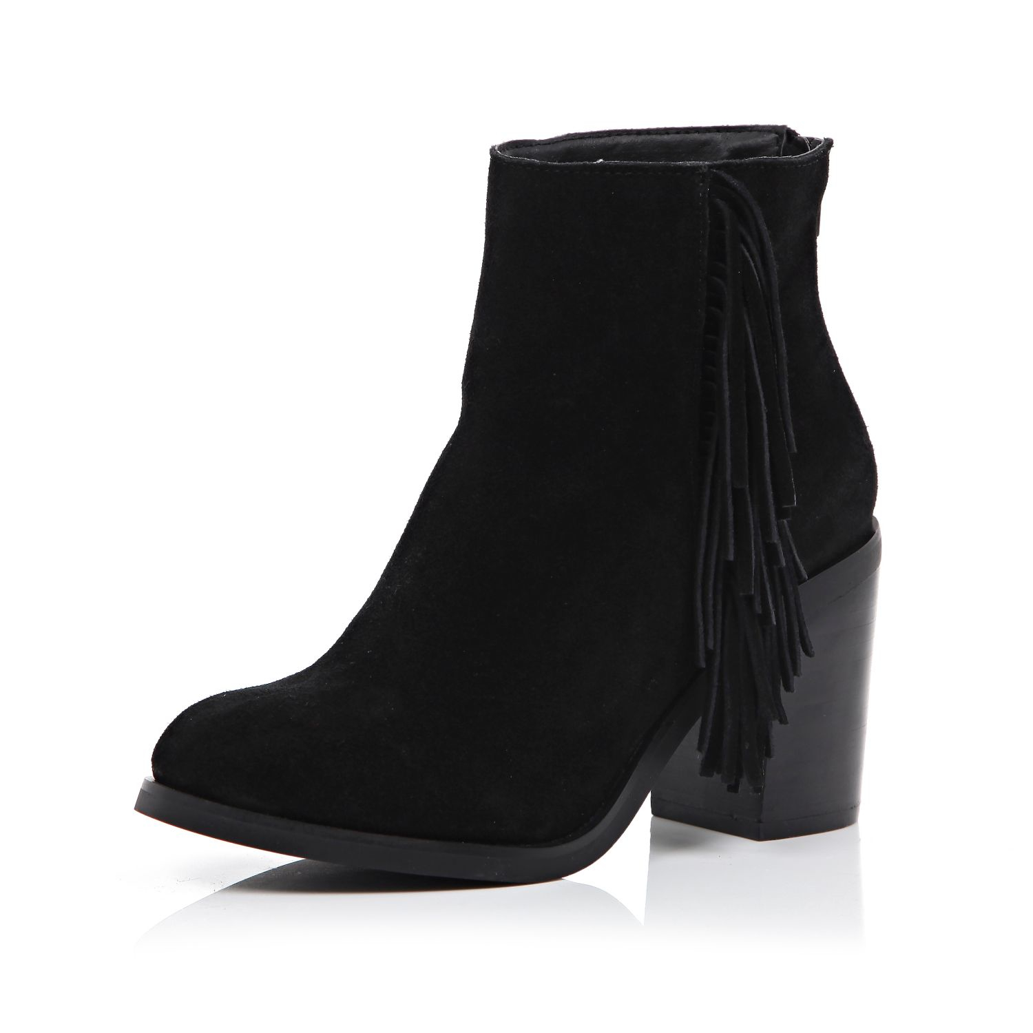 black tassel booties