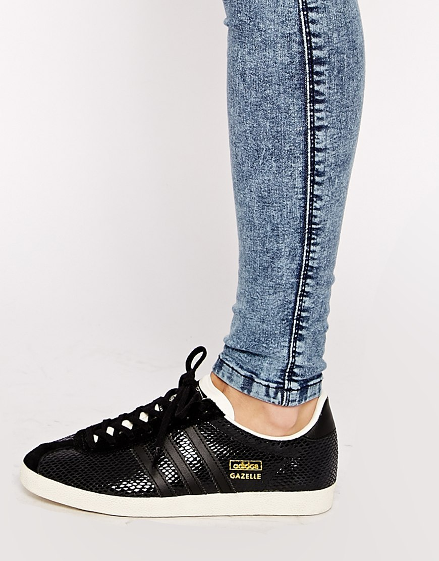 adidas Gazelle Og Black Leather Sneakers - Lyst