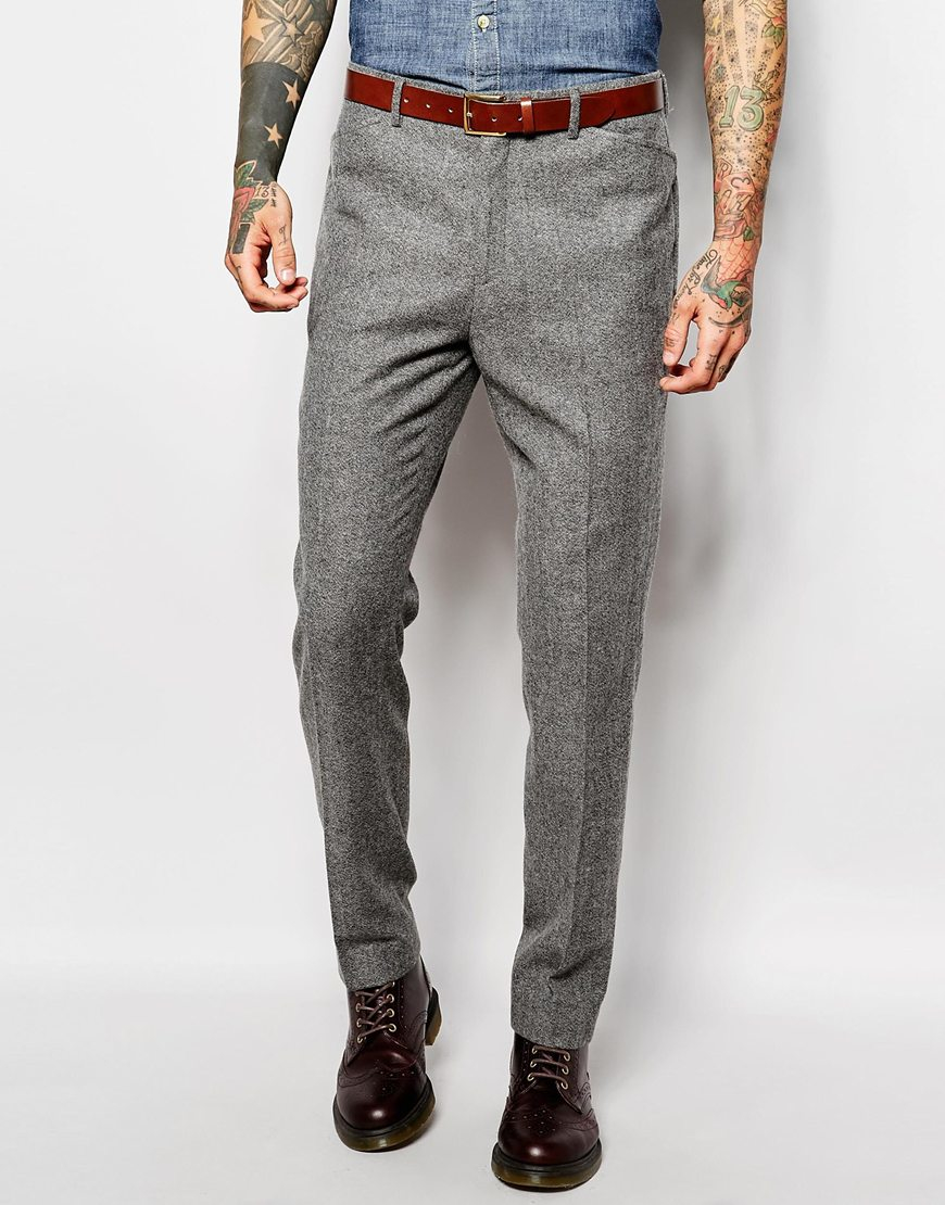 skinny tweed trousers