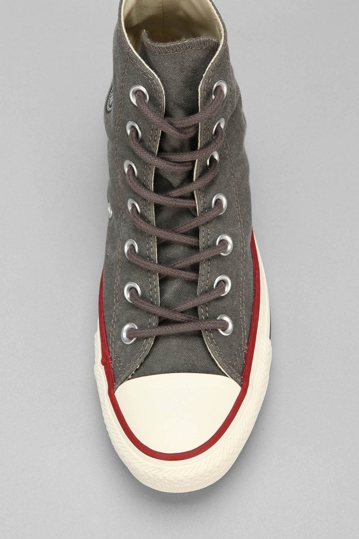 Converse Chuck Taylor All Star Washed Canvas High Top Mens Sneaker In Charcoal Gray For Men 0424